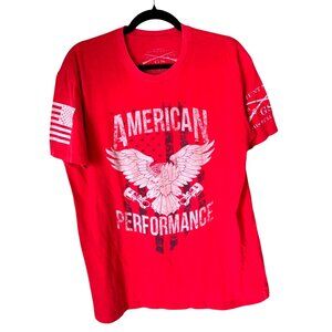 American Performance Red Graphic T-Shirt Size Large 100% Cotton For Men